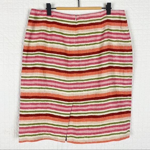 TALBOTS Linen Striped Pencil Skirt 10 Lightweight - Picture 2 of 6